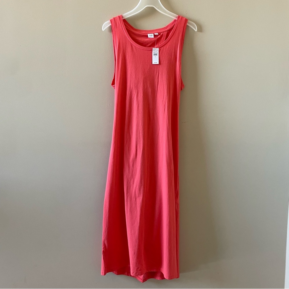 NWT Gap Women’s Pink Cotton Midi Dress Size Large